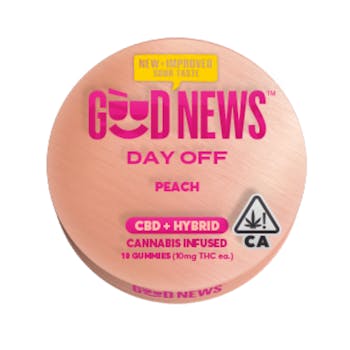 Good News - Day Off - Sour Peach Gummies - 1:1 THC/CBD - 100mg